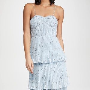 Self Portrait Metallic Floral Tiered midi dress